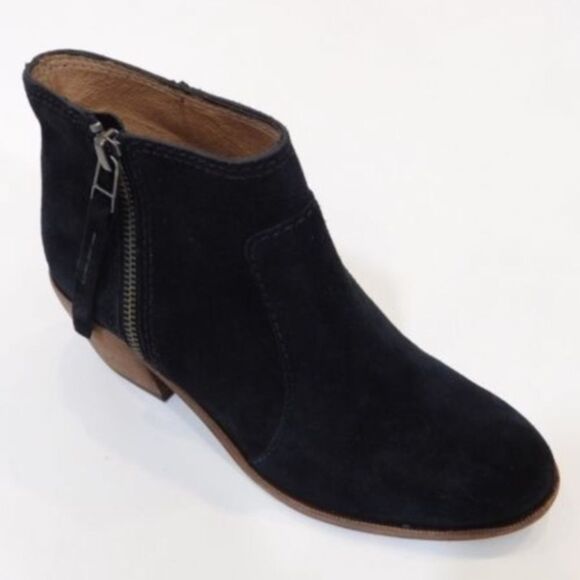 Madewell Janice Chelsea Black Ankle Suede Leather Ankle Boot Bootie 6 - Picture 1 of 8